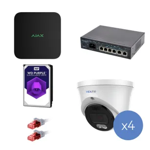 Ajax ZES-AJAX-VIDI-38D Zes--Vidi-38D Zestaw Monitoringu IP 4 Kamery 8Mpx Ew Rejestrator 4K