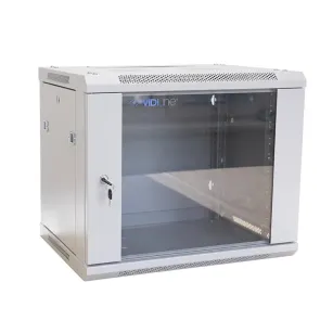 Szafa RACK 19" 9U wisząca VidiLine R19-9U/450-WS_V2-SZ 450 mm szary RAL7035