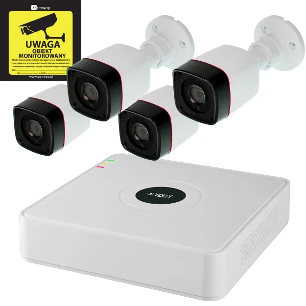 Apti APTI-2-4 Gotowy zestaw Monitoring Rejestrator 4x Kamera Full Hd Dysk 1tb 4K