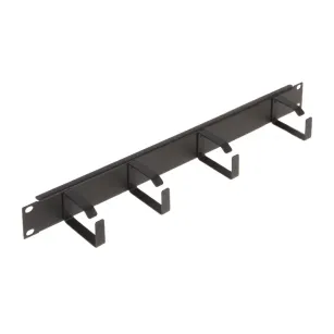 Organizer kabli RACK 19" 1U VidiLine VIDI-R19-G1-1U 4 oczka czarny