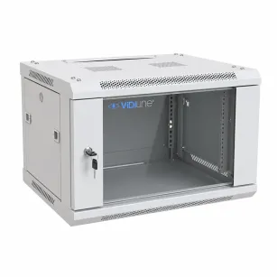 Szafa RACK 19" 6U wisząca VidiLine R19-6U/450-WS_V2-SZ 450 mm szary RAL7035