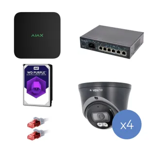 Ajax ZES-AJAX-VIDI-35D Zestaw Monitoringu IP 4 Kamery 5Mpx SMD Rejestrator 4K