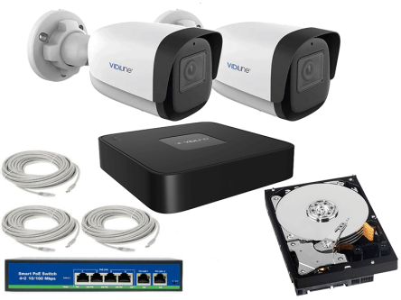 Zestaw 2 kamery ViDI-IPC-34T switch dysk 1TB