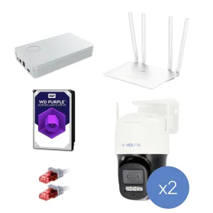 VidiLine ZES-VIDI-515-234-2 Zestaw Monitoringu IP 2 Kamery 3Mpx PTz WiFi Rejestrator