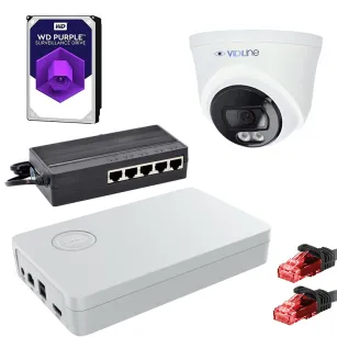 VidiLine ZES-14D-515-1 Zestaw Monitoringu IP Kamera 4Mpx Switch PoE Dysk 1tb PoE