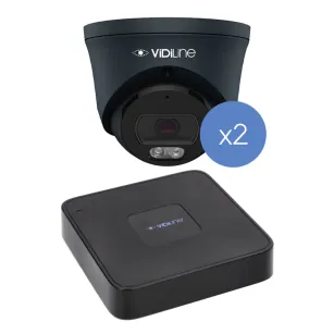 VidiLine KIT-615-35D-2 Zestaw Monitoringu IP 2 Kamery 5Mpx SMD Rejestrator PoE 4K