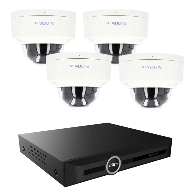 VidiLine KIT-8120-24W-4 Gotowy zestaw Monitoringu 4Mpx 4 Kamery IP Rejestrator 20 Kanałowy 4K