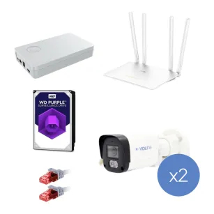 VidiLine ZES-VIDI-515-24T-2 Zestaw Monitoringu IP 2 Kamery 4Mpx WiFi Rejestrator Router