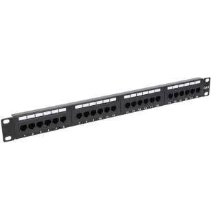 VidiLine R19-PP24-KAT6-SZ Panel Krosowy Patchpanel Keystone 19" Kat. 6 Utp 1u 24-porty Metalowy