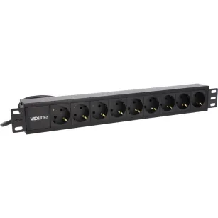 VidiLine R19-PDU9 Listwa zasilająca 3m Pdu Rack 19" 1u 16a 9 Gniazd Schuko Vidi
