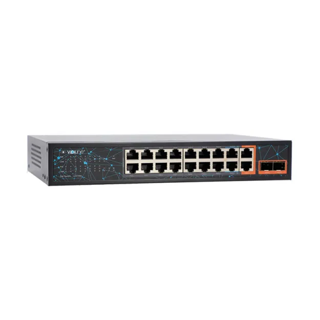 VidiLine VIDI-F1622GBL Switch 16x PoE 100mb/s 2x Rj45 Uplink 2x SFP
