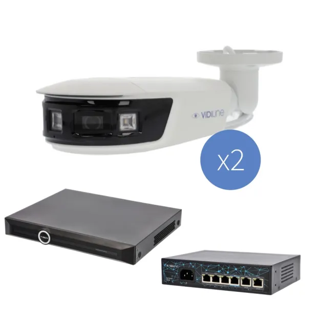 VidiLine KIT-8232-58V-2 Zestaw Monitoringu IP 2 Kamery 8Mpx Panorama Rejestrator