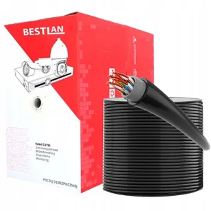BestLan Kabel Skrętka UTP Kategoria 5e Czarny Drut CCA HQ 305m